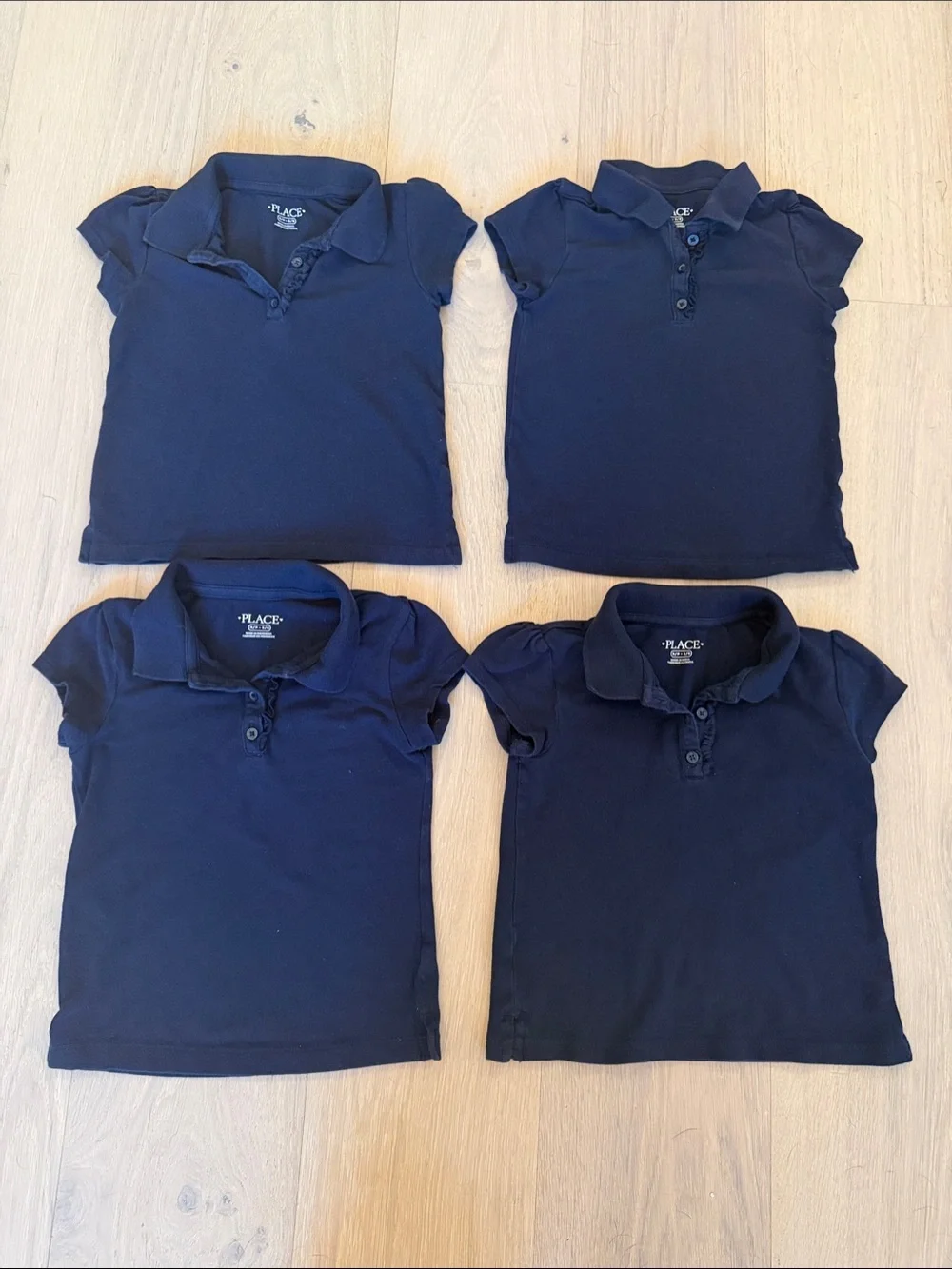 The Children's Place Navy Polo Shirt - Girls (Set of 4) Size 5/6
